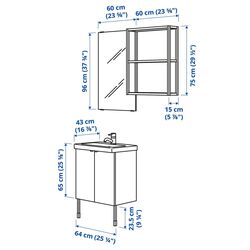 Set de mobila Ikea Enhet/Tvallen 11 piese 64x43x87 (Gri/Antracit) Thumb