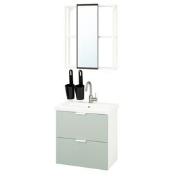 Set de mobila Ikea Enhet/Tvallen 13 piese 64x43x65 (Alb/Gri-Verde Deschis) Thumb