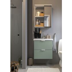 Set de mobila Ikea Enhet/Tvallen 13 piese 64x43x65 (Alb/Gri-Verde Deschis)