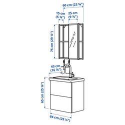Set de mobila Ikea Enhet/Tvallen 13 piese 64x43x65 (Alb/Gri-Verde Deschis) Thumb