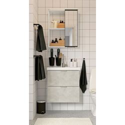 Set de mobila Ikea Enhet/Tvallen 13 piese 64x43x65 (Aspect Beton/Alb)