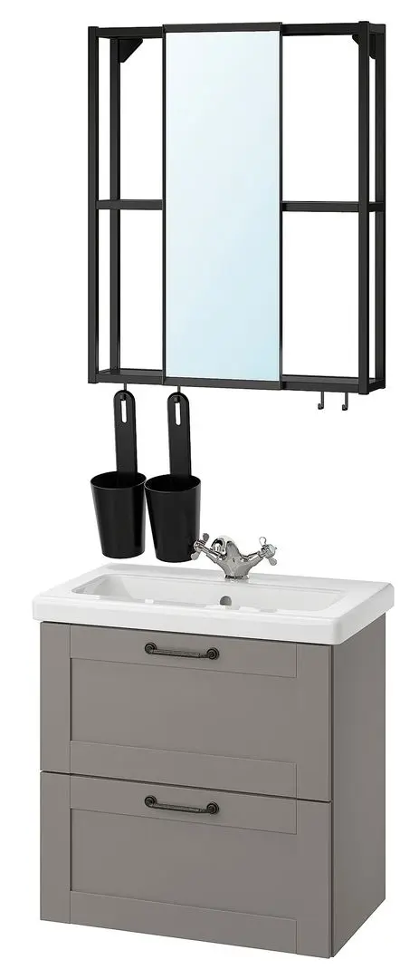 Set de mobila Ikea Enhet/Tvallen 13 piese 64x43x65 (Gri/Antracit) - 2