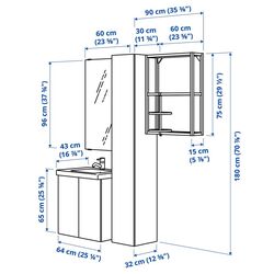 Set de mobila Ikea Enhet/Tvallen 13 piese/penal 64x43x65 (Alb/Gri-Verde Deschis) Thumb