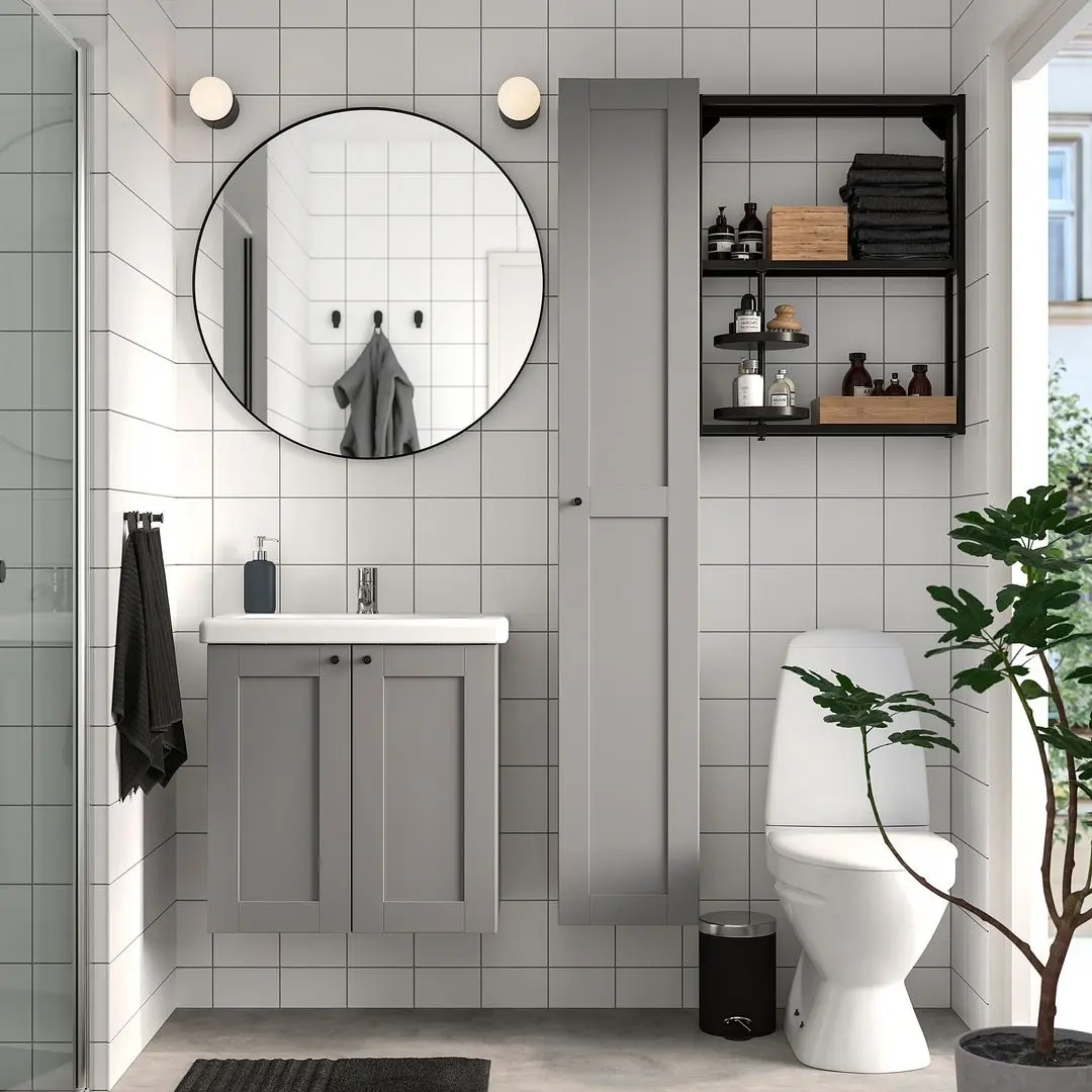 Set de mobila Ikea Enhet/Tvallen 13 piese/penal 64x43x65 (Gri/Antracit) - 2
