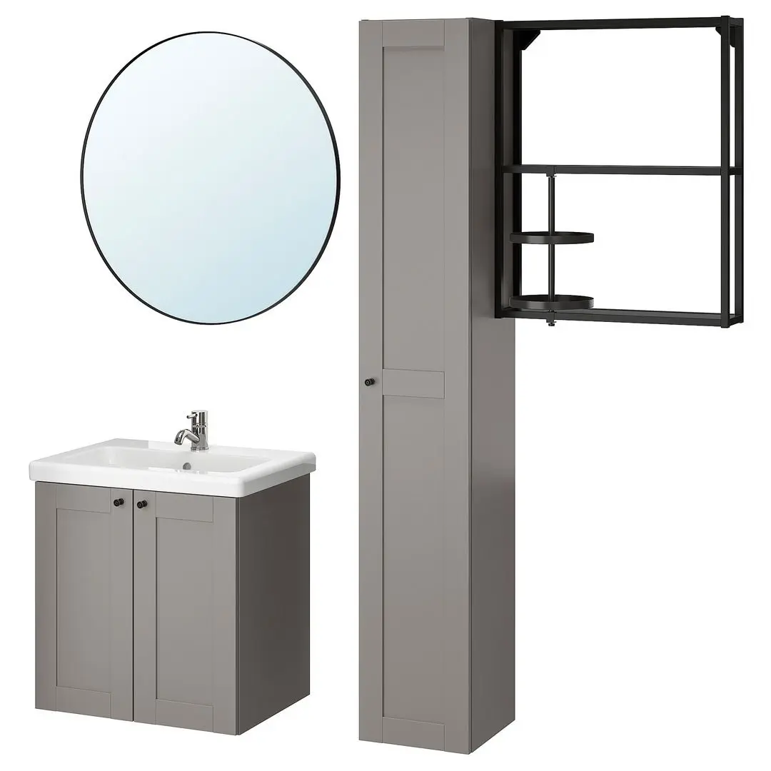 Set de mobila Ikea Enhet/Tvallen 13 piese/penal 64x43x65 (Gri/Antracit) - 3