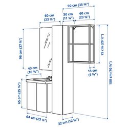 Set de mobila Ikea Enhet/Tvallen 13 piese/penal 64x43x65 (Gri/Antracit) Thumb