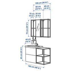 Set de mobila Ikea Enhet/Tvallen 15 piese 102x43x65 (Alb/Gri-Verde Deschis) Thumb