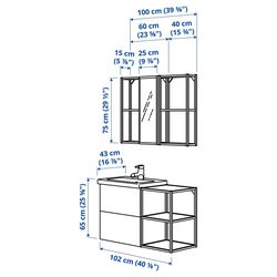 Set de mobila Ikea Enhet/Tvallen 15 piese 102x43x65 (Gri/Antracit) Thumb