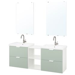 Set de mobila Ikea Enhet/Tvallen 15 piese 164x43x65 (Alb/Gri-Verde Deschis) Thumb