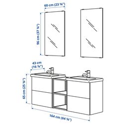 Set de mobila Ikea Enhet/Tvallen 15 piese 164x43x65 (Alb/Gri-Verde Deschis) Thumb