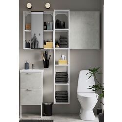 Set de mobila Ikea Enhet/Tvallen 16 piese 44x43x87 (Aspect Beton/Alb)