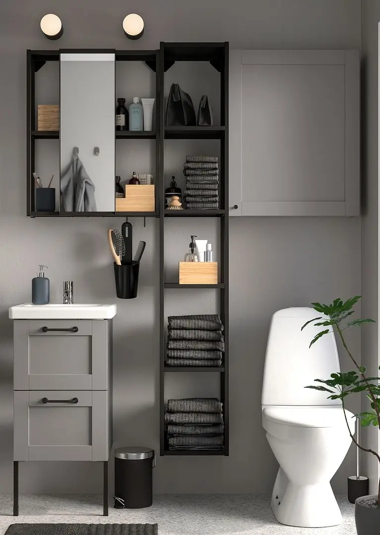 Set de mobila Ikea Enhet/Tvallen 16 piese 44x43x87 (Gri/Antracit)