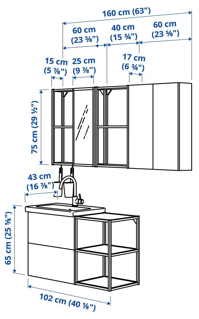 Комплект мебели Ikea Enhet/Tvallen 18 предметов 102x43x65 (Белый/Светло-серо-зеленый) - 7
