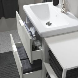 Set de mobila Ikea Enhet/Tvallen 18 piese 102x43x65 (Aspect Beton/Alb) Thumb