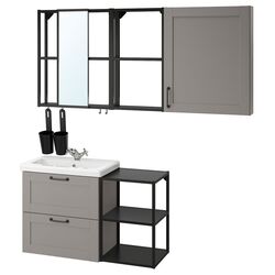 Set de mobila Ikea Enhet/Tvallen 18 piese 102x43x65 (Gri/Antracit) Thumb