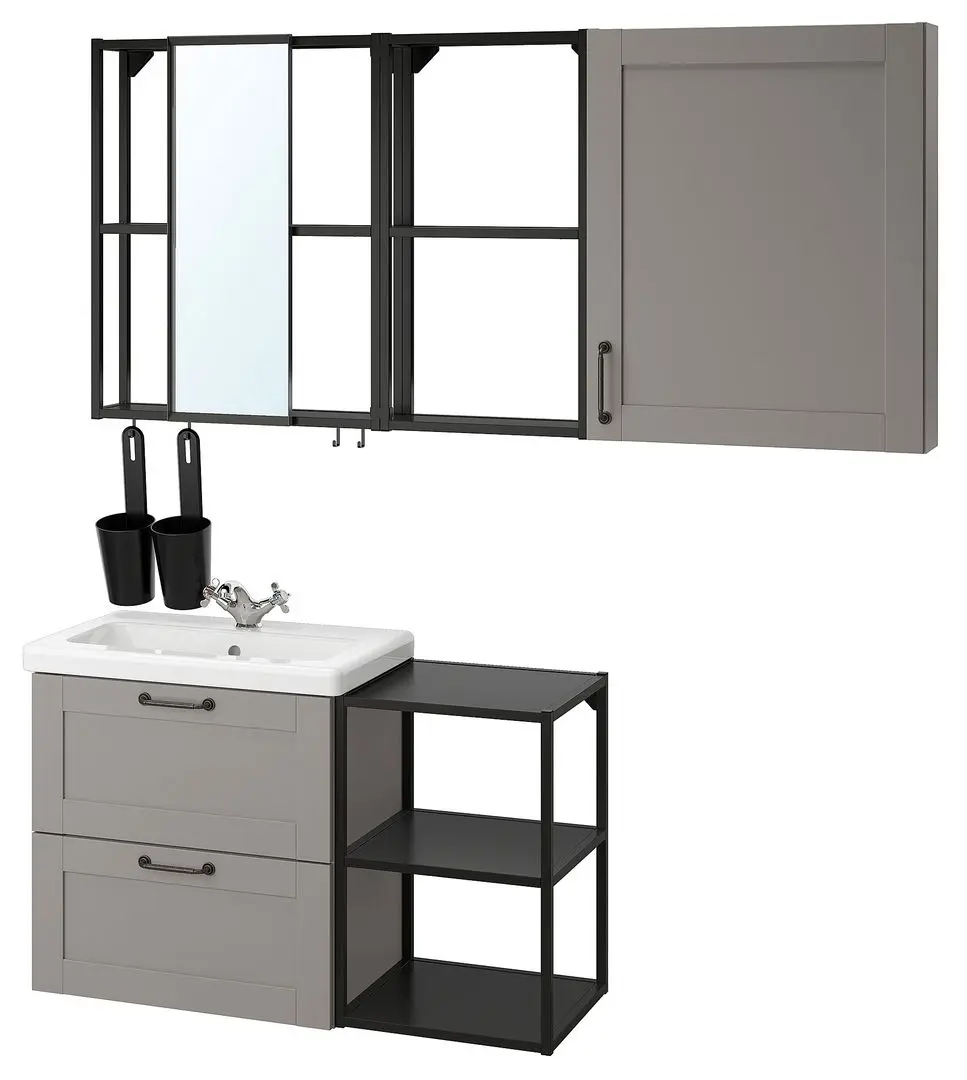 Set de mobila Ikea Enhet/Tvallen 18 piese 102x43x65 (Gri/Antracit) - 3