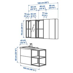 Set de mobila Ikea Enhet/Tvallen 18 piese 102x43x65 (Gri/Antracit) Thumb