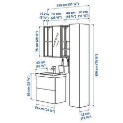 Комплект мебели Ikea Enhet/Tvallen 18 предметов 64x43x65 (Белый/Светло-серо-зеленый) Thumb
