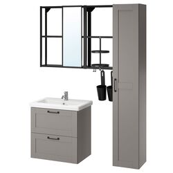 Set de mobila Ikea Enhet/Tvallen 18 piese 64x43x65 (Gri/Antracit) Thumb