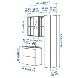 Set de mobila Ikea Enhet/Tvallen 18 piese 64x43x65 (Gri/Antracit) Thumb