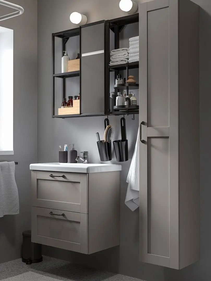 Set de mobila Ikea Enhet/Tvallen 18 piese 64x43x65 (Gri/Antracit)