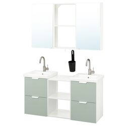 Set de mobila Ikea Enhet/Tvallen 22 piese 124x43x65 (Alb/Gri-Verde Deschis) Thumb