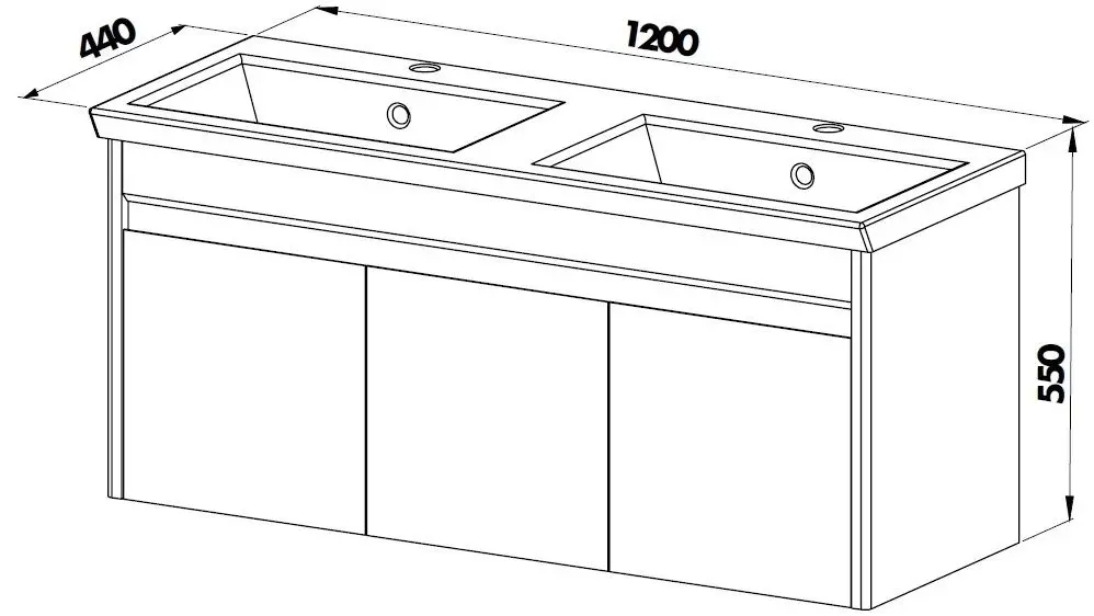 Комплект мебели для ванной Martat Isik 120cm (White) - 2