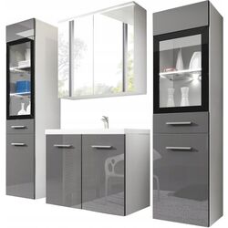 Set de mobila Mirjan24 Apogon/Madrit II (White/Gray Gloss)