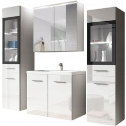 Set de mobila Mirjan24 Apogon/Madrit II (White/White Gloss)