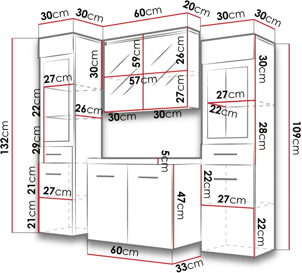 Комплект мебели Mirjan24 Apogon/Madrit II (White/White Gloss) - 7