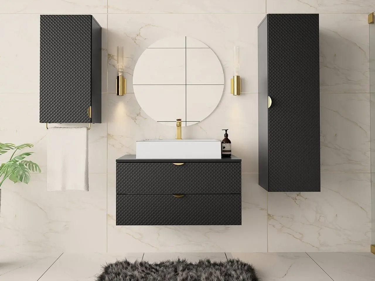 Set de mobila Mirjan24 Boterio I/Aniabo (Black)