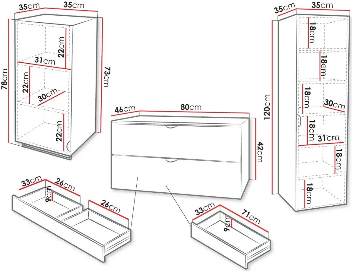 Set de mobila Mirjan24 Boterio I/Aniabo (Gray) - 7