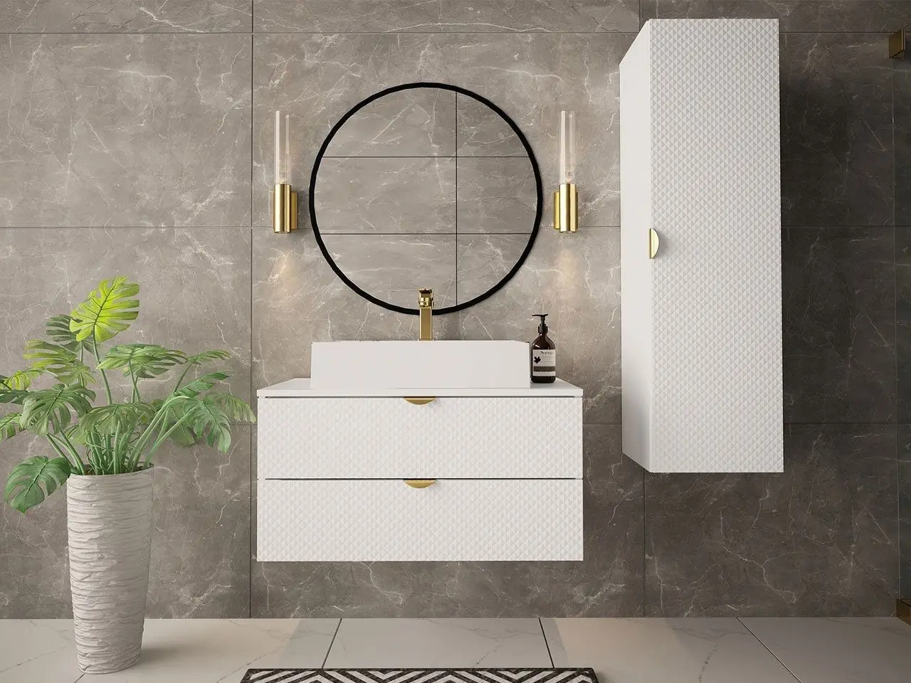 Set de mobila Mirjan24 Boterio III/Aniabo (White)