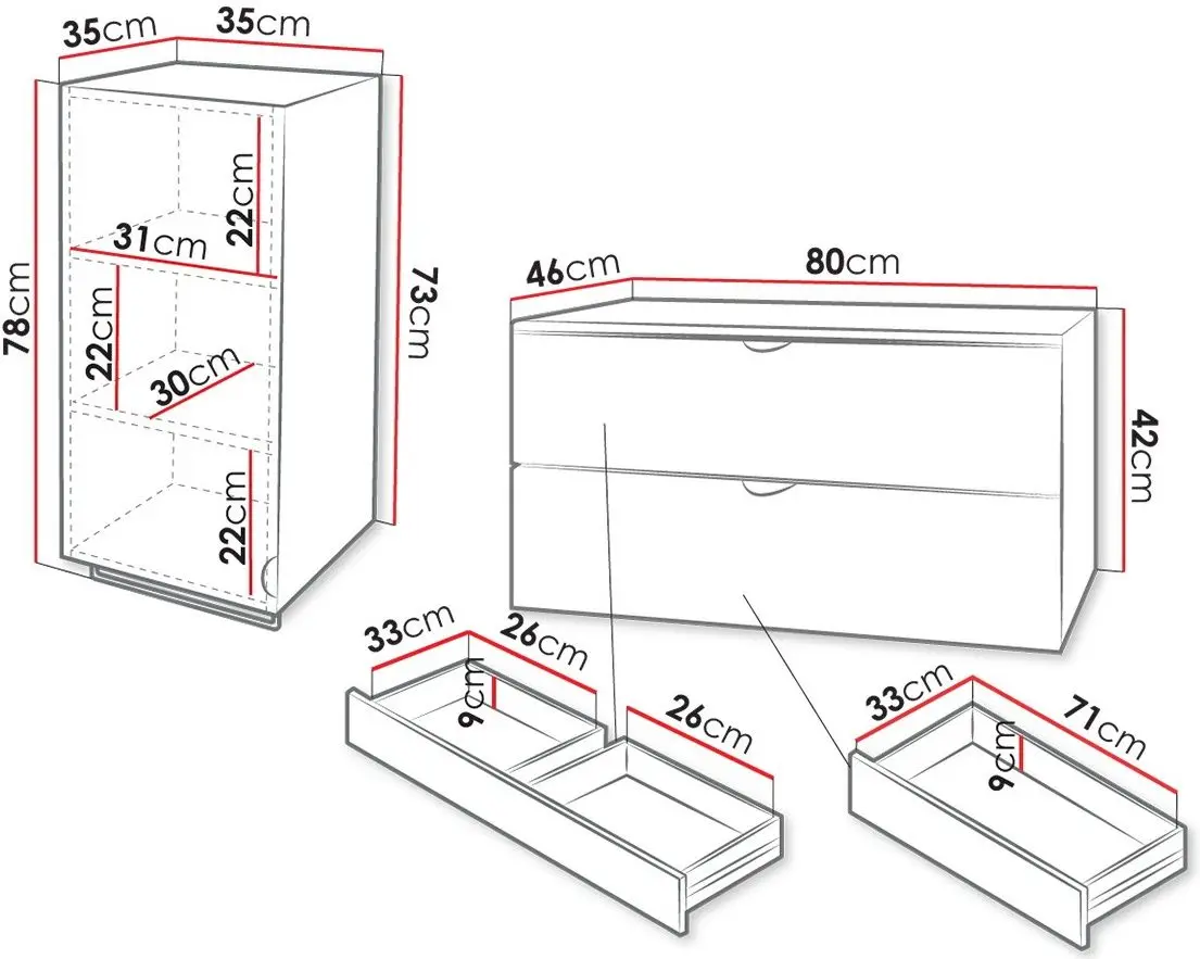 Set de mobila Mirjan24 Boterio IV/Aniabo (Black) - 2