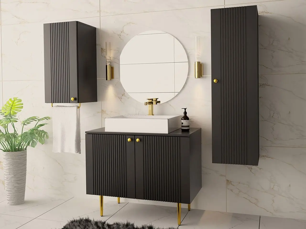 Set de mobila Mirjan24 Cintori I/Abires (Black) - 2