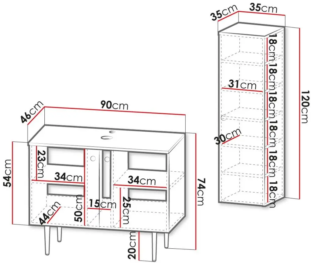 Set de mobila Mirjan24 Cintori III/Abites (White)