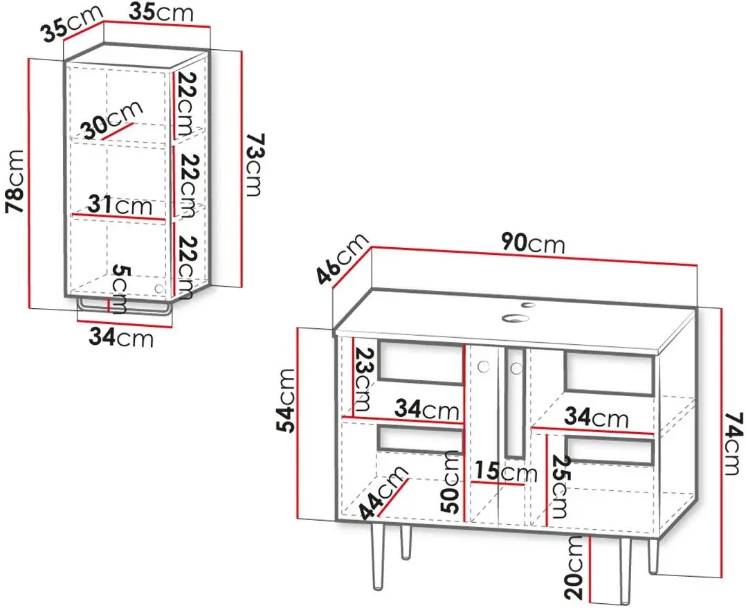 Set de mobila Mirjan24 Cintori IV/Abites (Gray) - 6