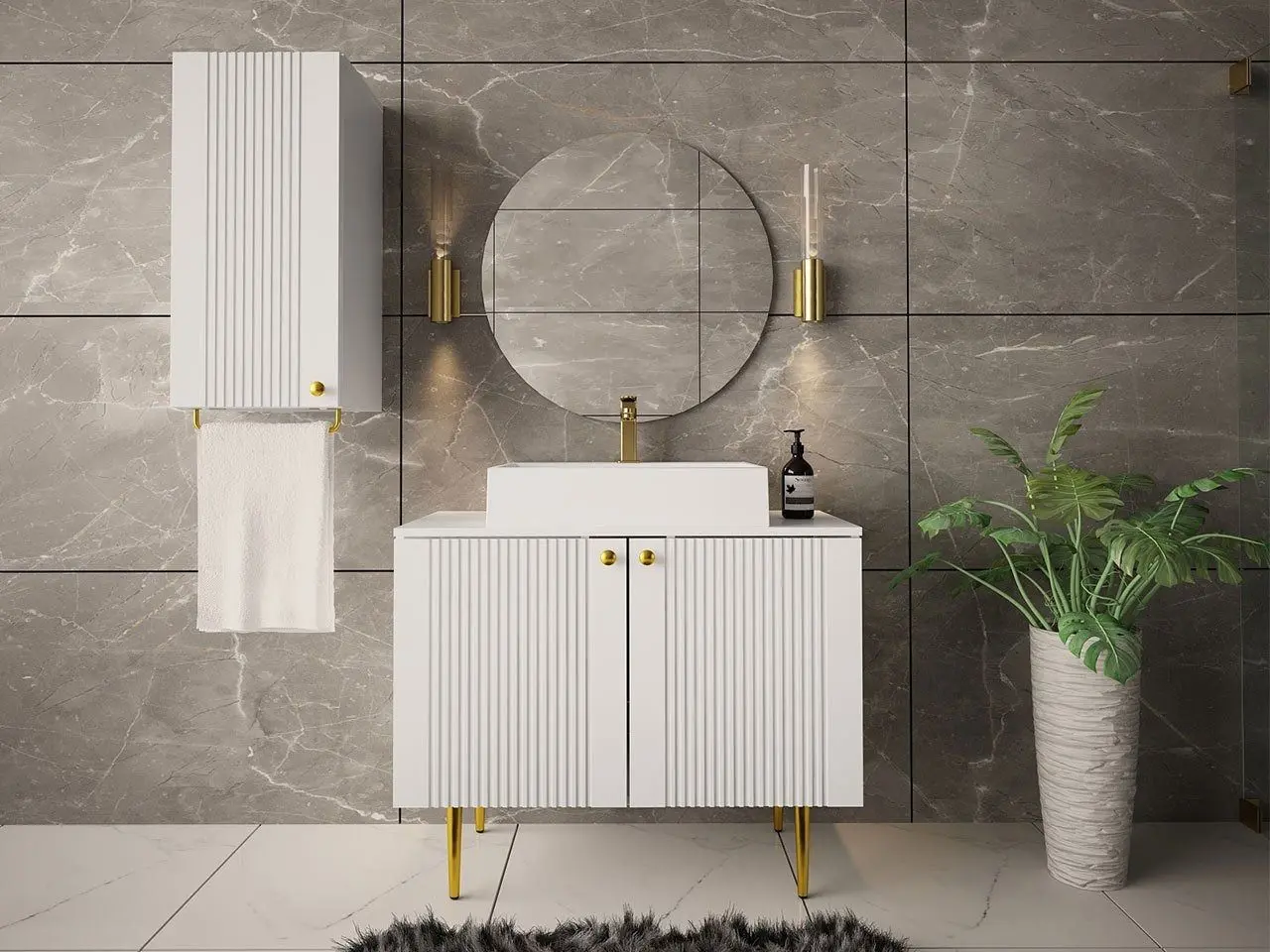 Set de mobila Mirjan24 Cintori IV/Abites (White)