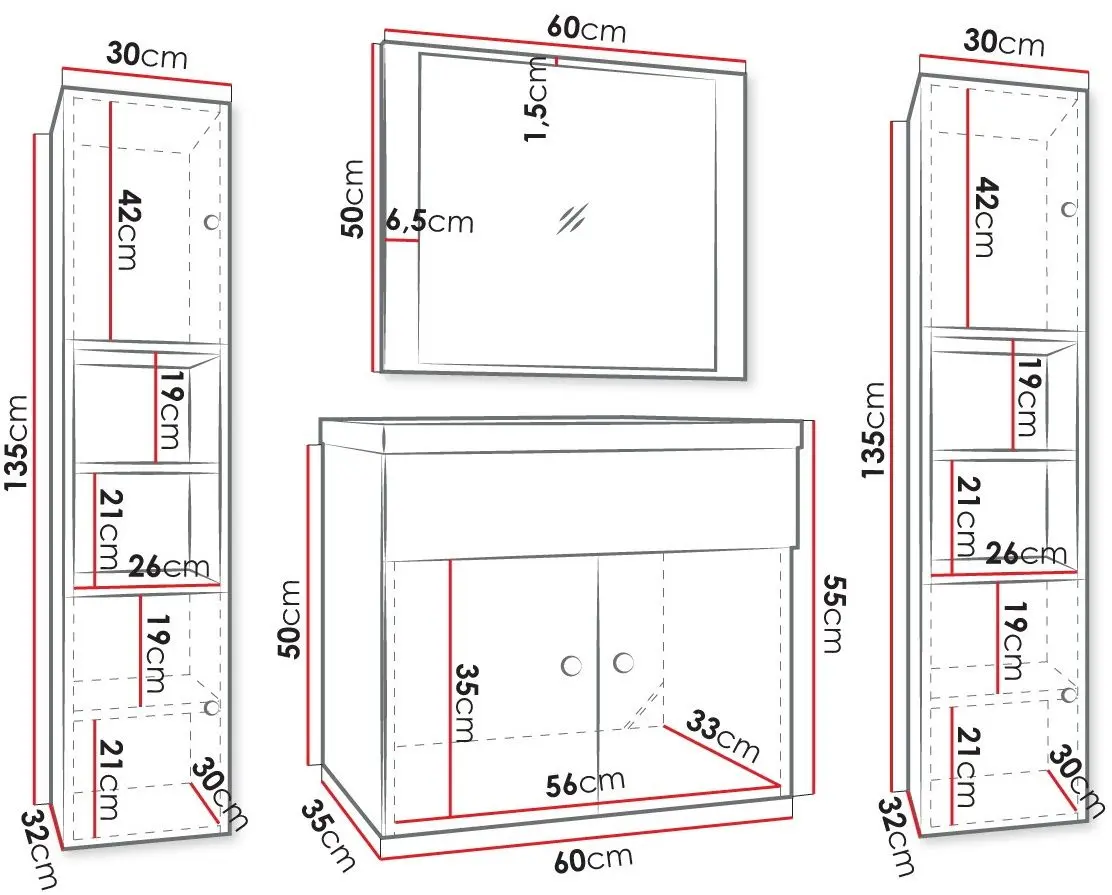 Set de mobila Mirjan24 Hortens/Logo Ryfel I (Black) - 2