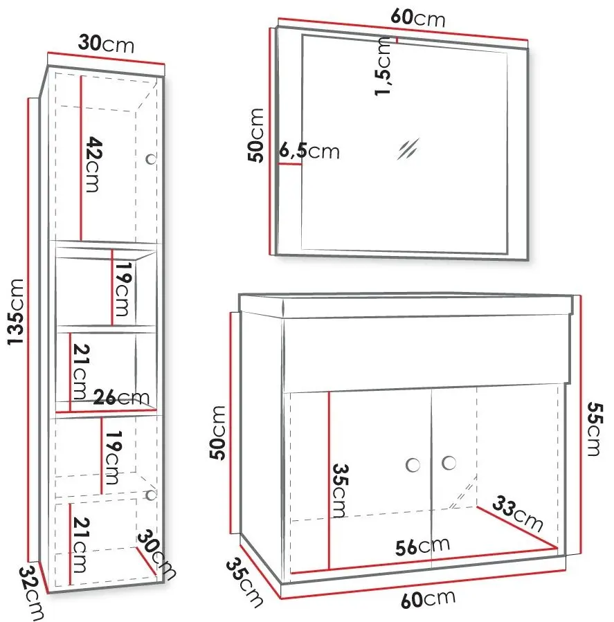 Комплект мебели Mirjan24 Hortens/Logo Ryfel III (Black) - 2