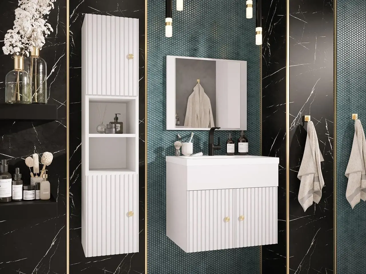 Set de mobila Mirjan24 Hortens/Logo Ryfel III (White)