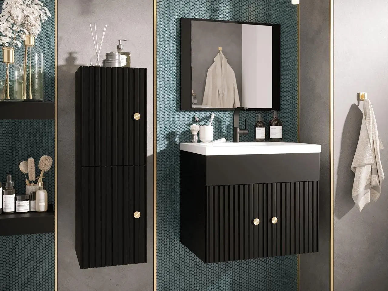 Set de mobila Mirjan24 Hortens/Logo Ryfel V (Black)