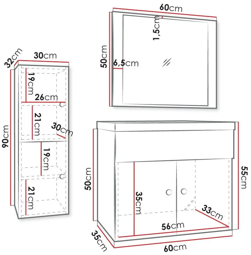 Комплект мебели Mirjan24 Hortens/Logo Ryfel V (White) - 2