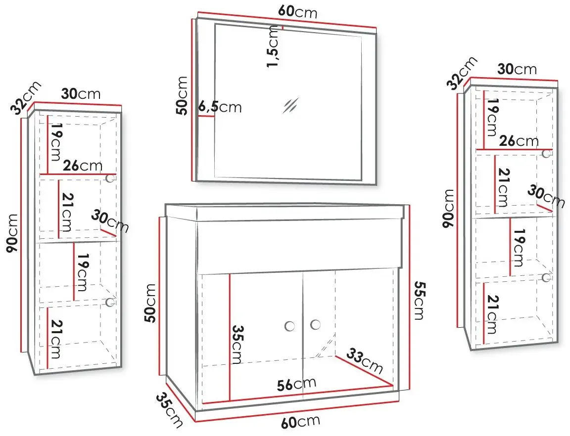 Set de mobila Mirjan24 Hortens/Logo Ryfel VI (White)