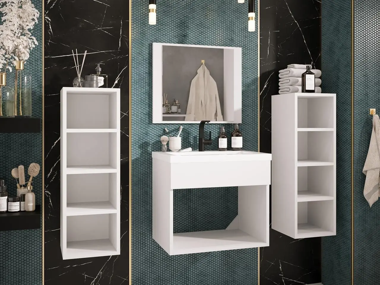 Set de mobila Mirjan24 Hortens/Logo Ryfel VI (White)