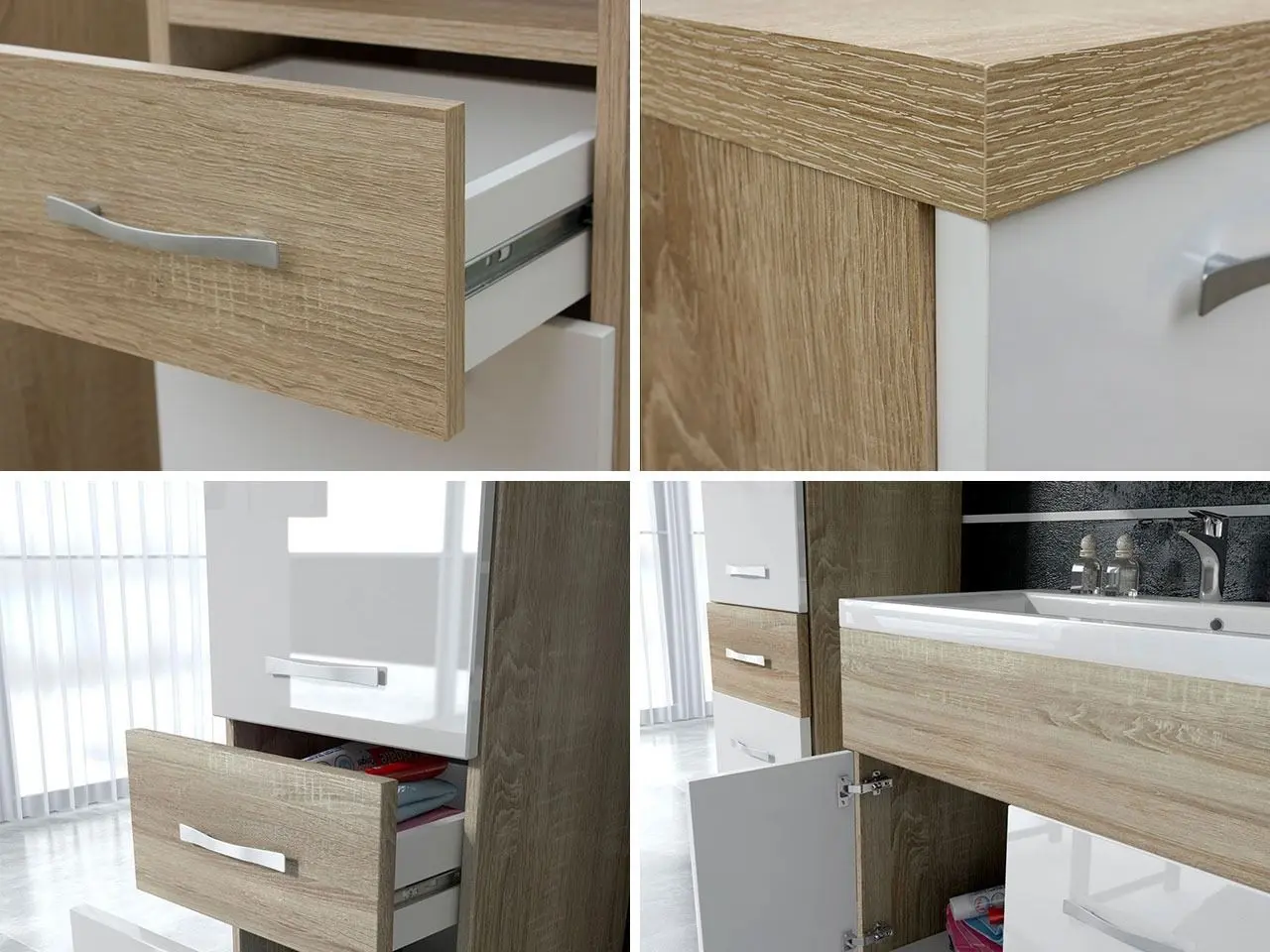 Set de mobila Mirjan24 Lumia/Alba (Bodega/White Gloss)