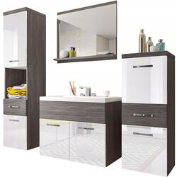 Set de mobila Mirjan24 Lumia/Alba (Bodega/White Gloss)