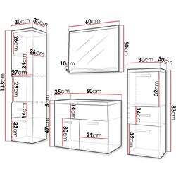Set de mobila Mirjan24 Lumia/Alba (Bodega/White Gloss) Thumb