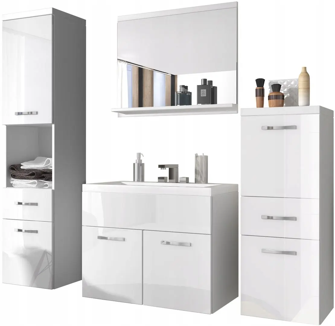 Set de mobila Mirjan24 Lumia/Alba (White/White Gloss)