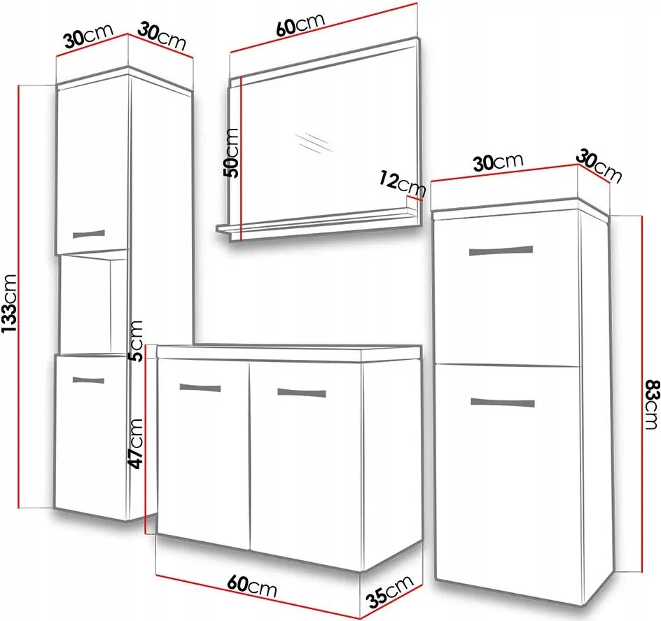 Set de mobila Mirjan24 Megi I/Malo (Lefkas Oak)